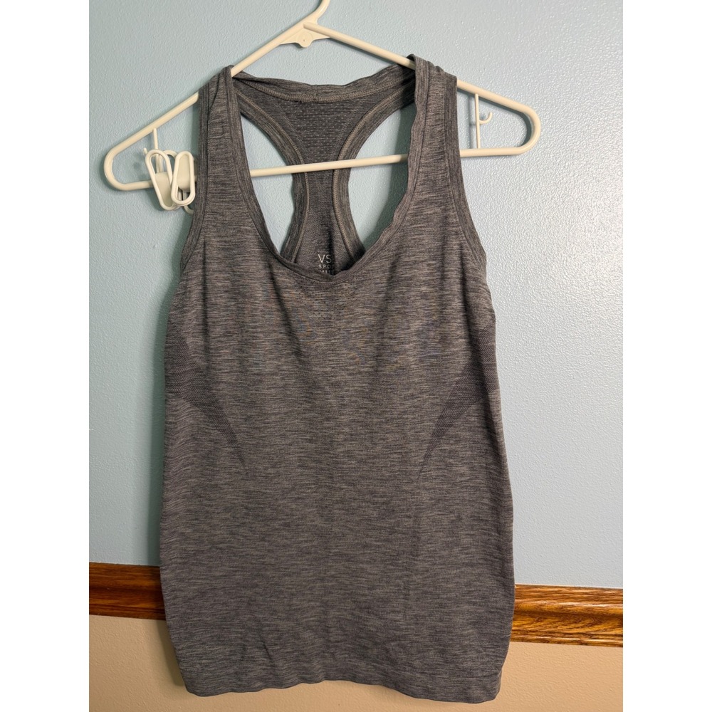 Victoria's Secret VSX Sport Gray Seamless Racerback Tank Top Medium